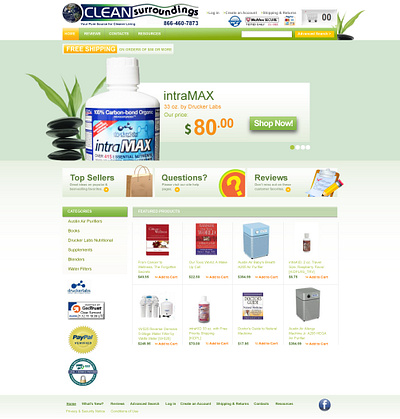 Clean Surroundings OScommerce Website Re-Design design e commerce graphic design oscommerce web website