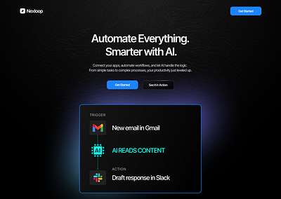 AI Automation tool ai app design landing page product design saas ui ui design uiux ux ux design web design website design