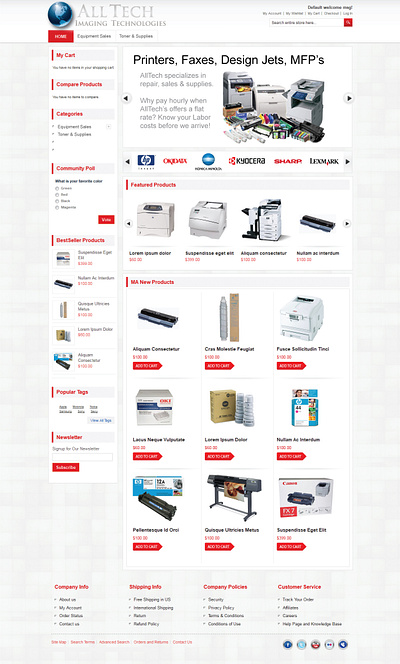 All Tech osCommerce Website Re-Design design e commerce graphic design oscommerce web website