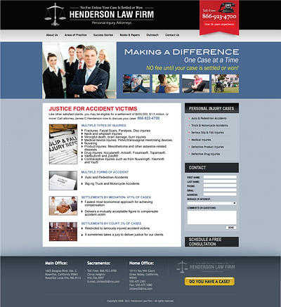 Henderson Law Firm Home Page re-Design redesign web website
