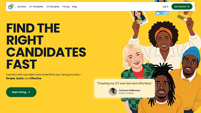 Hero Banner Concept – Find the Right Candidates Fast animation branding figma figmamake herobanner