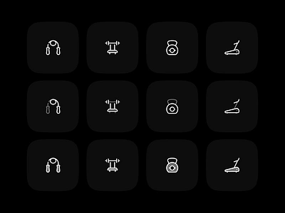 Gym and fitness icons | 10K+ figma icon library. equipment figma icons hugeicons icon icon design icon library icon pack icon set iconography icons illustration kettlebell lineicons skipping rope treadmill