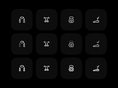 Gym and fitness icons | 10K+ figma icon library. equipment figma icons hugeicons icon icon design icon library icon pack icon set iconography icons illustration kettlebell lineicons skipping rope treadmill