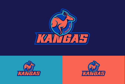 Keene Mill Kangas - Logo Concept australia blue elementary kangaroo northern va orange school school logo sports logo springfield virginia