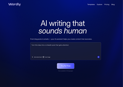 AI Writing Assistant Landing Page animation appdesign branding design graphic design illustration landing page logo motion graphics ui vector