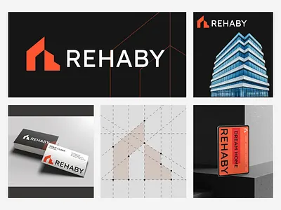 REHABY, Real Estate Logo agency branding building logo business construction logo dream house logo house logo logo collection logo inspiration media premium logo real estate logo realestate logo small business tech logo unique logo