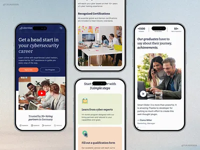 Cybersteps Responsive 2025 app app design app design inspiration appshot b2b b2b saas clean ui crm cyber cybersecurity learning app learning platform saas startup app turjadesign ui