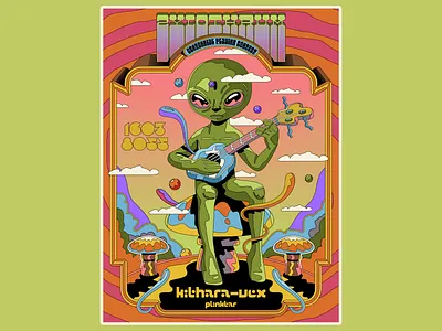 Zylothrum Playing Contest alien cosmic digital art fun illustration music music festival music poster pop pop art poster psychedelic retro space surrealism vintage