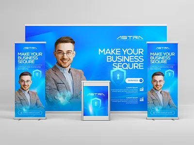 Trade show Roll up Banner and Backdrop set backdrop banner branding roll roll up rollupbanner sequrity banner tech tech banner technology