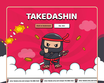 Ninja-Game Landing Page - NFT Collection - Meme blockchain design crypto meme token crypto website ui gamefi ui meme coin design nft collection design nft landing page ninja character design play to earn website web design web3 website