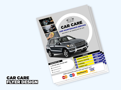 Car Care Flyer design branding car wash flyer car wash postcard care care flyer care was graphic design