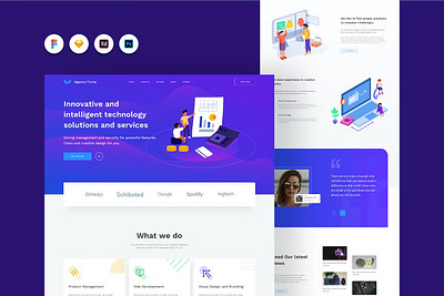 Agency Force 02 - Company Profile Website Template agency header landing landing page page ui ux web web design web header website