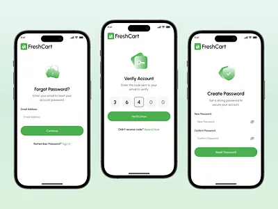 Modern Mobile App Authentication UI app design change password create account design forgot password log out mobile reset password signin signup ui uidesign ux verify your email website design