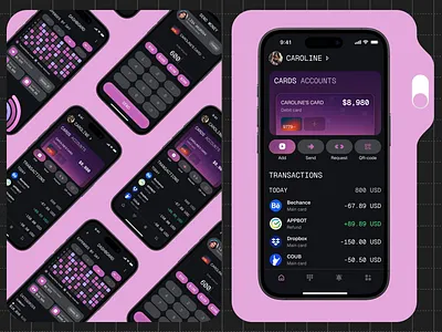 Finance Mobile iOS App Redesign app app design app design concept app design template app interface app ui dark theme dashboard dashboard design design ewallet finance finance app fintech mobile mobile app online product design ui ux