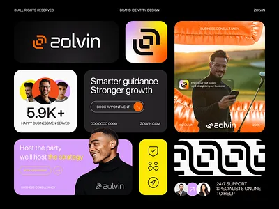 Branding & Visual Design for Zolvin™, a Business Consulting Firm arrows brand book brand guidelines brand identiity design branding business business consultancy branding coach coaching consultancy creative logo design growth improve logo modern logo performance rise smallbusiness visual identity design
