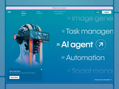 Agx Web ai ai agent automation design illustration product design typography ui ui design ux design web design web design ui web ui website design