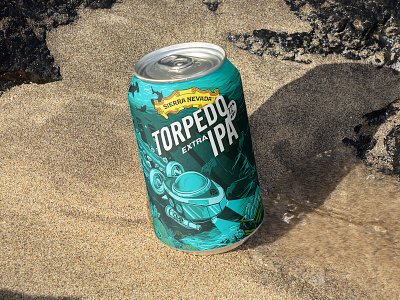 Sierra Nevada Pitch: Mockup 2d ale aquatic beer bottle brewery brewing can digital painting illustration label mockup packaging procreate sub submarine torpedo