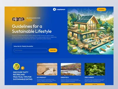 Designing a Sustainable Feast agency clean company design eco illustration landing landing pgae design minimal protfoilio sustainable ui ux web design