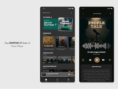 Music Player- Daily UI 007 app crime figma graphic design music player ui