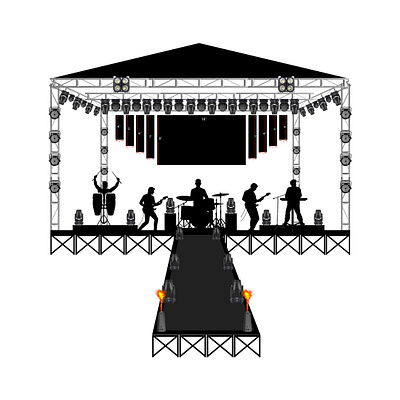 2D Music Show and Bar Design Sketch graphic design