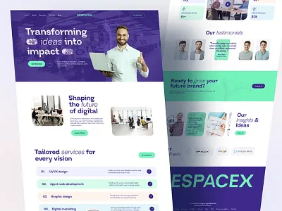 Digital Agency Landing Page agency clean company design illustration landing landing pgae design minimal protfoilio ui