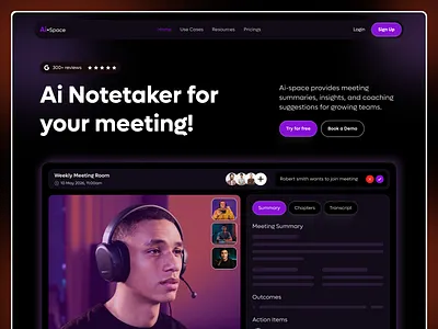 SaaS - AI Landing Page Design ai ai agent ai landing page ai platform ai website artificial intelligence chatboth generative generative ai saas saas landing page saas website ui design uiux web design
