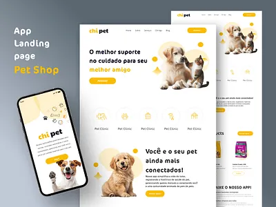 Cute and attractive pet store landing page design 🐾 ui