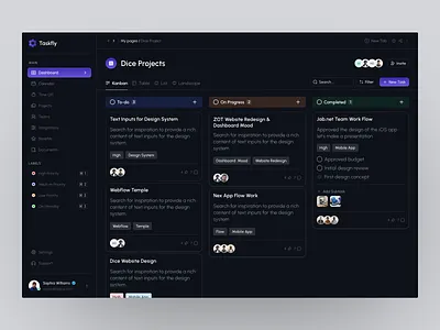 Taskfly Dashboard UI dashboard dashboard ui design product design sass sass product ui