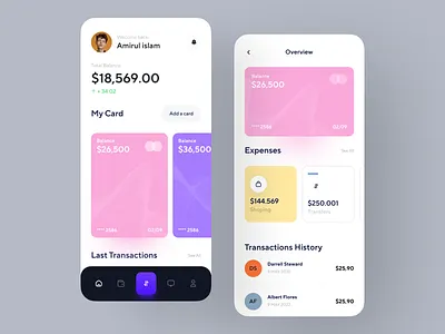 Banking App UI design home screen ios minimal app mobile ui modern app ui ux