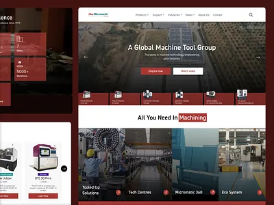 AceMicromatic Homepage – Global Machine Tool Manufacturer branding clean ui corporate homepage homepage industrial industrial design industrial website machinery manufacturing modern homepage modern web design product showcase tech website ui ui design website design