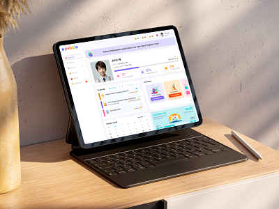 Learning Management Dashboard UI design elearning platform figma illustration learning app lms dashboard modern saas dashboard saas design school task management ui user interface ux webapp design