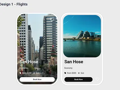 Flight Card Design landing page ui web web design website development