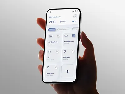 SmartHome – Unified IoT Control App app app design clean ui figma fintech ui graphic design home automation mobile app modern ui neumorphic product design smart living ui