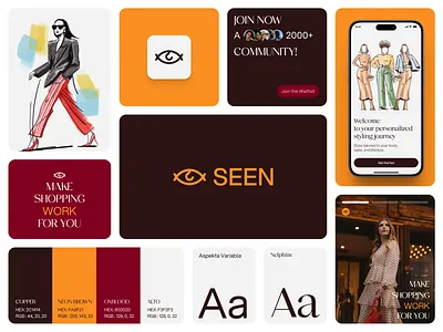 SEEN - Fashion Illustration Branding brand branding design fashion graphic design icon illustration line minimal models retro simple tech ui
