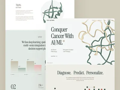 xymera | AI Oncology & Drug Discovery Landing Page UIUX 3d protein structure ai drug discovery biotech interface biotech landing page biotech web design biotech website biotechnology clean computational biology drug discovery green life science website minimal modern molecular biology oncology pathology precision medicine rna diagnostics therapeutic website