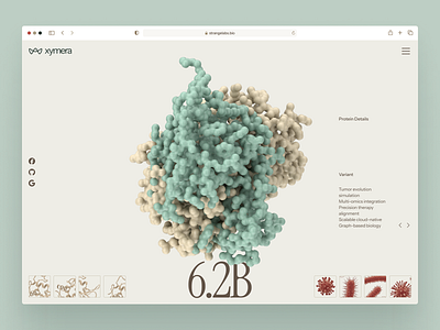 xymera: AI Oncology & Therapeutics Website - Hero Pattern 3d protein structure ai drug discovery biotech interface biotech landing page biotech web design biotech website biotechnology clean computational biology drug discovery green life science website minimal modern molecular biology oncology pathology precision medicine rna diagnostics therapeutic website