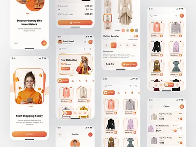 Fashion E-Commerce App – Modern UI Design app design checkout flow design e commerce ecommerce ecommerce app ecommerce mobile app fashion ecommerce app ios mobile mobile app online shopping app online store online store app product catalog ui shopping app shopping cart app uiux designer