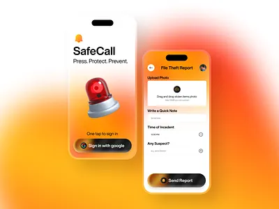 Safe Call | File Report App UI case file app ui colorful mobile app design futuristic mobile app mobile app for report mobile app ui mobile application product design report app ui report mobile app safe call for report safe call report app ui safecall mobile app safecall ui thief alert trending app trending design ui user interface ux