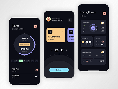Smart Home app ui connected devices customizable energy management home automation home control home management home monitoring home security intuitive design iot mobile app modern notifications real time updates remote access sleek smart home ui user friendly visual appeal