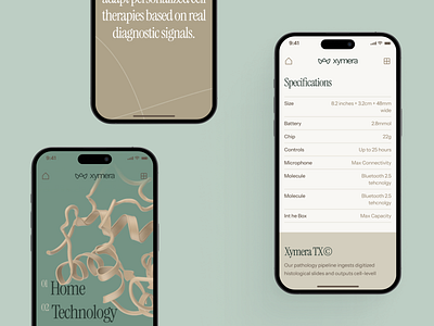 xymera: AI Oncology & Drug Discovery Mobile Pattern UI 3d protein structure ai drug discovery biotech landing page biotech mobile biotech ui biotech web design biotech website biotechnology clean computational biology drug discovery green minimal modern molecular biology oncology pathology precision medicine rna diagnostics therapeutic website