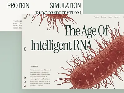 xymera: AI Oncology - Intelligent RNA Therapeutics UI 3d protein structure 3d virus ai drug discovery biotech landing page biotech ui biotech web design biotech website biotechnology clean computational biology drug discovery green minimal modern molecular biology oncology pathology precision medicine rna diagnostics rna therapeutics