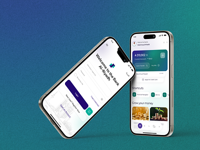 Riyad Bank Mobile App Redesign 2025 bank app design bank app ui bank dashboard branding dashboard ui digital banking digital card gcc ksa mobile banking mobile ux mockup money transfer rebranding saudi arabia transaction ui design