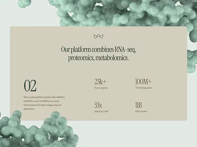 xymera: AI Oncology/RNA Therapeutics - Statistics UI 3d protein structure ai drug discovery biotech landing page biotech ui biotech web design biotech website biotechnology clean computational biology drug discovery green minimal modern molecular biology oncology pathology precision medicine precision medicine website rna diagnostics therapeutic website