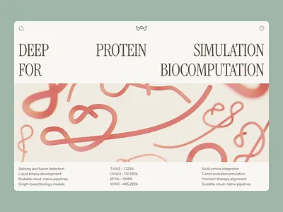 xymera: AI Drug Discovery & Precision Medicine Website - Hero UI 3d protein structure ai drug discovery biotech landing page biotech ui biotech web design biotech website biotechnology clean computational biology drug discovery green minimal modern molecular biology oncology pathology precision medicine protein analysis rna diagnostics therapeutic website