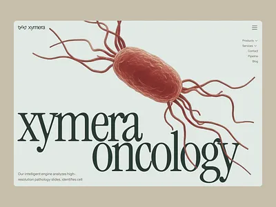 xymera: AI Oncology & RNA Therapeutics - Hero Pattern UI 3d protein structure ai drug discovery biotech landing page biotech ui biotech web design biotech website biotechnology clean computational biology drug discovery green minimal modern molecular biology oncology pathology precision medicine precision medicine website rna diagnostics therapeutic website