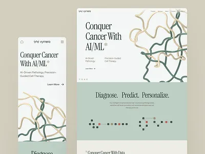 xymera | AI Oncology & Drug Discovery - Landing Page UI 3d protein structure ai drug discovery biotech landing page biotech ui biotech web design biotech website biotechnology clean computational biology drug discovery green minimal modern molecular biology oncology pathology precision medicine precision medicine website rna diagnostics therapeutic website