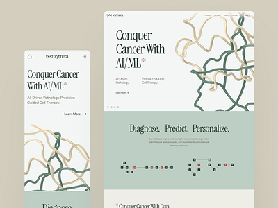 xymera | AI Oncology & Drug Discovery - Landing Page UI 3d protein structure ai drug discovery biotech landing page biotech ui biotech web design biotech website biotechnology clean computational biology drug discovery green minimal modern molecular biology oncology pathology precision medicine precision medicine website rna diagnostics therapeutic website