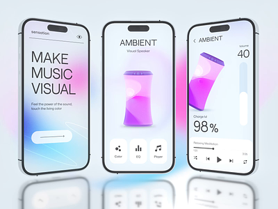 3D | Visual speaker 3d 3d animation 3d motion android animated animation colorful design graphic design ios mobile mobile interface mobile ui motion motion design motion graphics music music player product speaker