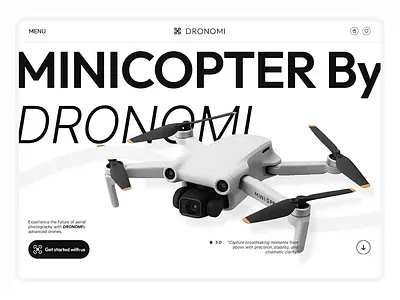 DRONOMI- Website Landing page Ui animation drone ecommerce figma landingpage product design prototype ui ux webdesign website