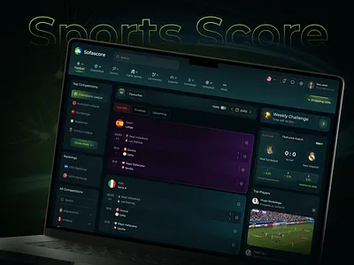 Sports Live Scores Dashboard design design football football league footballer game goal live app live football live score live score dashboard player sports ui ux web app web design
